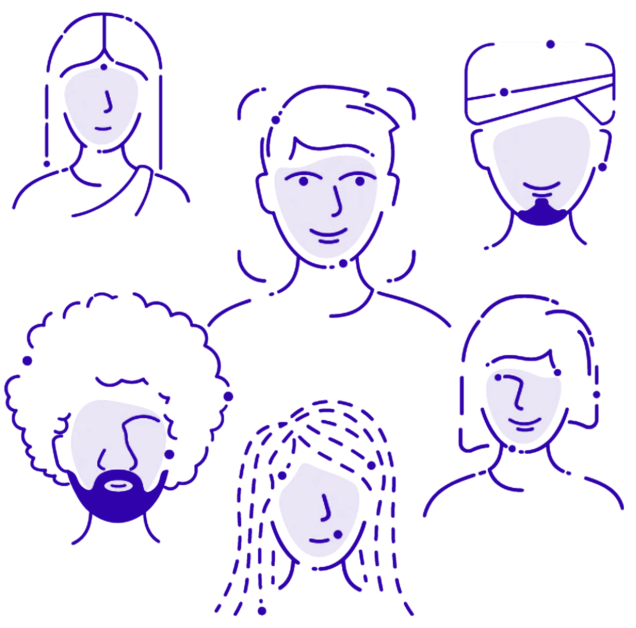 Six enrolled people, drawn as a group